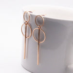 Long Slope Geometric asymmetry circle earrings for women