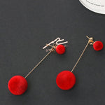 Long Slope Geometric asymmetry circle earrings for women