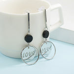 Long Slope Geometric asymmetry circle earrings for women