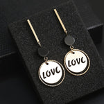 Long Slope Geometric asymmetry circle earrings for women