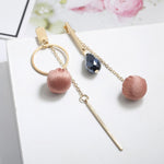 Long Slope Geometric asymmetry circle earrings for women