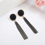 Long Slope Geometric asymmetry circle earrings for women