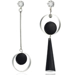 Long Slope Geometric asymmetry circle earrings for women