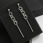 Long Slope Geometric asymmetry circle earrings for women