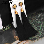 Bohemian Tassel Crystal Long Drop Earrings for Women