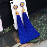 Bohemian Tassel Crystal Long Drop Earrings for Women