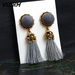 Bohemian Tassel Crystal Long Drop Earrings for Women