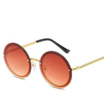 Round Sunglasses Women Luxury Rimless Female Shades