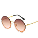 Round Sunglasses Women Luxury Rimless Female Shades