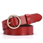 Women's gold buckle wild belts Circle Pin Buckles Belt
