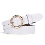 Women's gold buckle wild belts Circle Pin Buckles Belt