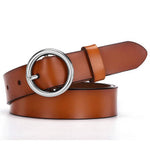 Women's gold buckle wild belts Circle Pin Buckles Belt