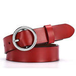 Women's gold buckle wild belts Circle Pin Buckles Belt