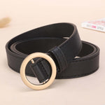 Women's gold buckle wild belts Circle Pin Buckles Belt