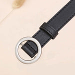 Women's gold buckle wild belts Circle Pin Buckles Belt
