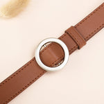 Women's gold buckle wild belts Circle Pin Buckles Belt