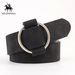 Women's gold buckle wild belts Circle Pin Buckles Belt
