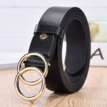 Women's gold buckle wild belts Circle Pin Buckles Belt