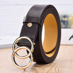 Women's gold buckle wild belts Circle Pin Buckles Belt