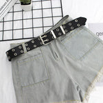 Women's gold buckle wild belts Circle Pin Buckles Belt