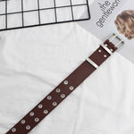 Women's gold buckle wild belts Circle Pin Buckles Belt