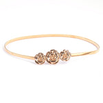 Elastic Belts Women Stretch Skinny Waist Belt Flower Leaf Shape Wedding Designer Metal