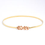 Elastic Belts Women Stretch Skinny Waist Belt Flower Leaf Shape Wedding Designer Metal