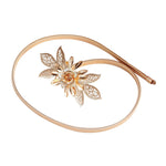 Elastic Belts Women Stretch Skinny Waist Belt Flower Leaf Shape Wedding Designer Metal