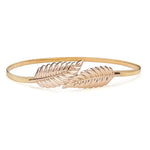 Elastic Belts Women Stretch Skinny Waist Belt Flower Leaf Shape Wedding Designer Metal
