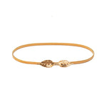 Elastic Belts Women Stretch Skinny Waist Belt Flower Leaf Shape Wedding Designer Metal
