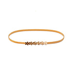 Elastic Belts Women Stretch Skinny Waist Belt Flower Leaf Shape Wedding Designer Metal