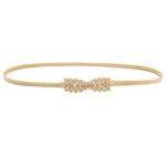 Elastic Belts Women Stretch Skinny Waist Belt Flower Leaf Shape Wedding Designer Metal