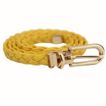 Women Weave Leather Belt Waistband Buckle