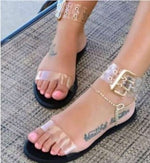 Sandals Women Transparent Flats Shoes