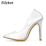 Women transparent stilettos High heels party shoes