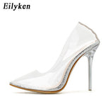 Women transparent stilettos High heels party shoes
