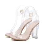 Women Sandals PVC Jelly Crystal Heel Transparent Women Sexy Clear High Heels