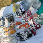 Women Canvas Shoes High Top Flats Women Vulcanized Shoes Factory Outlet Female Casual Shoes