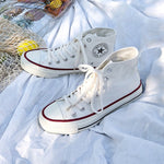 Women Canvas Shoes High Top Flats Women Vulcanized Shoes Factory Outlet Female Casual Shoes