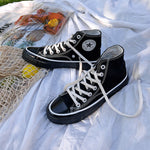 Women Canvas Shoes High Top Flats Women Vulcanized Shoes Factory Outlet Female Casual Shoes