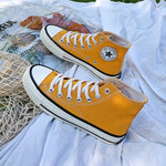 Women Canvas Shoes High Top Flats Women Vulcanized Shoes Factory Outlet Female Casual Shoes