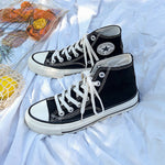 Women Canvas Shoes High Top Flats Women Vulcanized Shoes Factory Outlet Female Casual Shoes