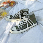 Women Canvas Shoes High Top Flats Women Vulcanized Shoes Factory Outlet Female Casual Shoes