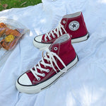 Women Canvas Shoes High Top Flats Women Vulcanized Shoes Factory Outlet Female Casual Shoes