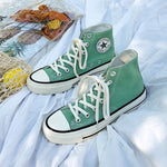 Women Canvas Shoes High Top Flats Women Vulcanized Shoes Factory Outlet Female Casual Shoes