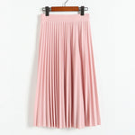 Women's High Waist Pleated Half Length Elastic Skirt