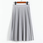 Women's High Waist Pleated Half Length Elastic Skirt