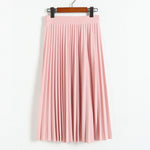 Women's High Waist Pleated Half Length Elastic Skirt