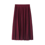 Women's High Waist Pleated Half Length Elastic Skirt